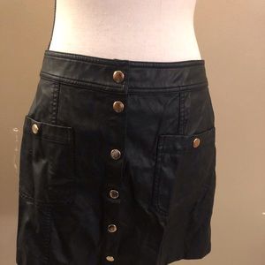 Black Faux Leather Skirt